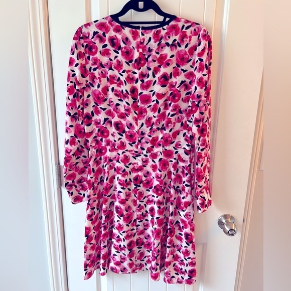 💕 Kate Spade Mini Rose Silk Dress Rose-Colored Glasses Creammulti Size 6 - Picture 5 of 9